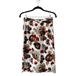 DOLCE & GABANNA Floral Silk Knee Length Pencil Skirt Sz 38 (S)